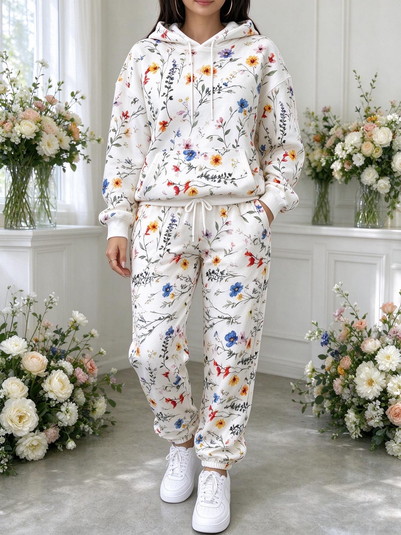 Women Wildflower Floral Hooded - Joggers Pants review and price
