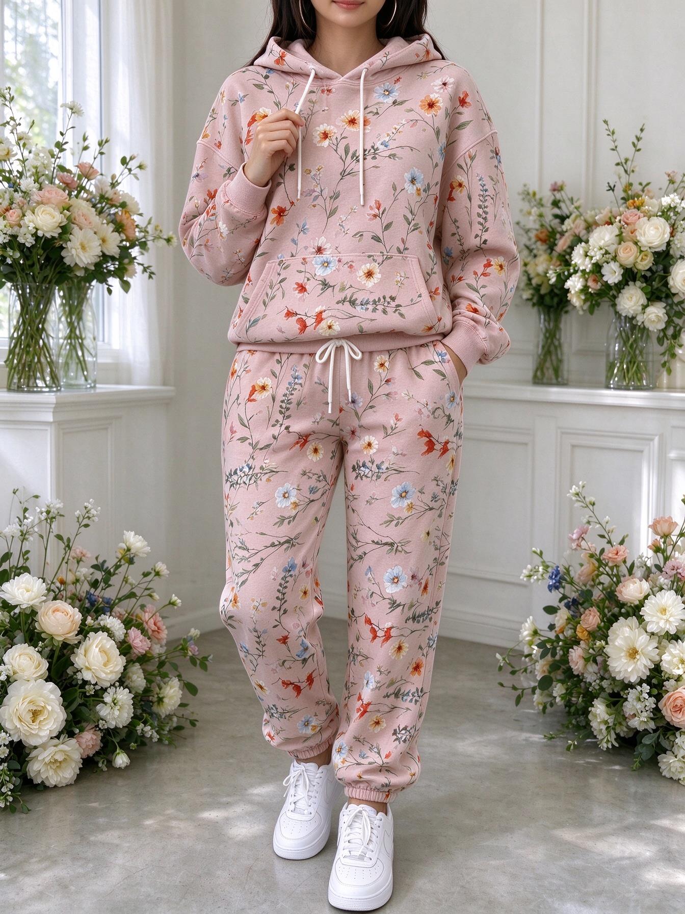 Women Wildflower Floral Hooded - Joggers Pants review and price